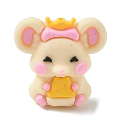 Mouse Силиконовые бусины, papayawhip, фокусные бусы, мышь, 29x29.5~30x17~17.5 мм, отверстие : 2 мм
