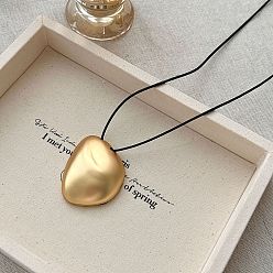 Золотой Кулон в виде геометрических самородков из сплава, регулируемый черный вощеный шнур, длинные цепочки для женщин., золотые, 40.16 дюйм (102 см)