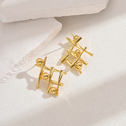 Rhombus Серьги-гвоздики из нержавеющей стали, реальный 18 k позолоченный, ромб, 30x30 мм