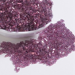 (QTL316) Light Amethyst Gold Luster Миюки четверть бусины тила, японский бисер, 2-луночное, (QTL 316) светлый аметист золотой блеск, 5x1.2x1.9 мм, Отверстие: 0.8 мм, о 480 шт / бутылка