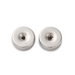 Нержавеющая Сталь Цвет 304 из нержавеющей стали гайки уха, плоско-круглые, цвет нержавеющей стали, 5x2 мм, отверстие : 0.8 мм