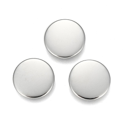 Silver 304 Stainless Steel Plain Edge Bezel Cups, Cabochon Settings, Flat Round, Silver, Tray: 14mm, 15.5x1.9mm