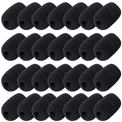 Черный Мини-микрофонный чехол-губка, чёрные, 29.5x23x21 мм, 30 шт