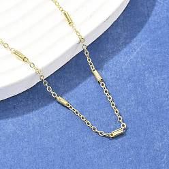 Настоящее золото 18K Латунные кабельные цепи с ожерельем из бисера для женщин, без кадмия и без свинца, реальный 18 k позолоченный, 17.60~17.99 дюйм (44.7~45.7 см)