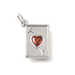 Rectangle Латунные микро проложить кубического циркония подвески, с прыгающим кольцом, долговечный, без кадмия и без свинца, стойки покрытие, настоящий 18k позолоченный/платиновый, прямоугольные, 15x11x2 мм