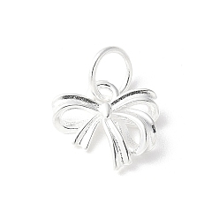 Серебро 925 подвески в виде бантика из стерлингового серебра, с прыжковых колец, серебряные, 8x9.5x2.5 мм, отверстие : 3.5 мм