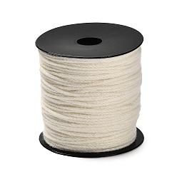 Желтая Старая Ткань  Полиэфирного корда, для изготовления ювелирных изделий, старое кружево, 3 мм, около 109.36 ярдов (100 м) / рулон