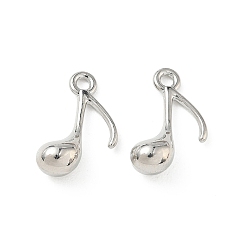 Platinum Alloy Pendants, Musical Note Charms, Long-Lasting Plated, Rack Plating, Platinum, 17.5x12x6mm, Hole: 1.8mm