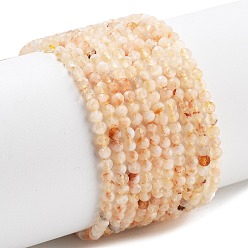 Желтый Кварц Природный желтый кварц нитей бисера, граненые, круглые, 3 мм, отверстие : 0.8 мм, около 128 шт / нитка, 14.96'' (38 см)