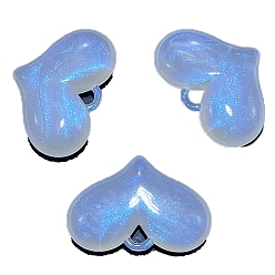 Светло-Голубой 94шт акриловые подвески, с блеском порошок, сердце, Небесно-голубой, 37 мм