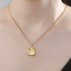 Золотой 304 Кулоны из нержавеющей стали в виде рук, оберегающих от сглаза, для женщин, золотые, 17.72 дюйм (45 см), Кулон : 16x19 мм