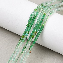 Зеленый агат Натуральный зеленый бисер пряди оникс Агат, граненые, окрашенная и подогревом, круглые, 2.5 мм, отверстие : 0.5 мм, около 211 шт / нитка, 15.35 дюйм (39 см)