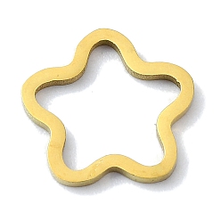 Золотой 304 нержавеющей стали связывающий кольца, цветок, золотые, 11x11x1 мм