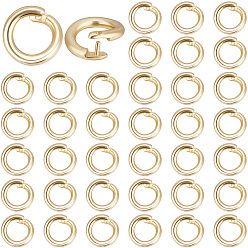 Настоящее золото 18K Латуни Twister застежками, кольцо, реальный 18 k позолоченный, 5.5x1 мм, отверстие : 3 мм, 80 шт
