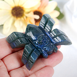 Лабрадорита Резные фигурки пауков из натурального лабрадорита, статуи для украшения рабочего стола для домашнего офиса, 35x60 мм