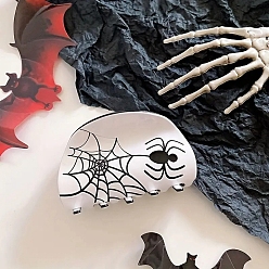 Белый Хэллоуин ацетат целлюлозы (смолы) заколки-коготь для волос, паук, белые, 90x53 мм