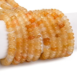 Golden Silk Jade Нити натуральных золотых шелковых нефритовых бусин, Рондель, 2x5x2 мм, отверстие : 0.8 мм, около 164 шт / нитка, 15.43'' (39.2 см)