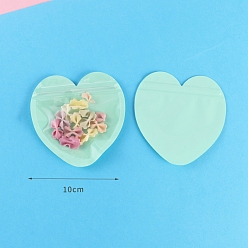 Аквамарин Пластиковая сумка с замком на молнии, сумки для хранения, мешок с самоуплотнением, сердце, аквамарин, 10x10 см