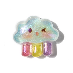 Cloud Летняя тематика непрозрачные смоляные кабошоны, с блеском порошок, облако, 23x25x9 мм