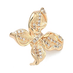 Настоящее золото 14K Латунные подвески с микропаве из кубического циркония, удлинители для крепления застежек., подвеска навесная навесная, с контактом, за половину пробурено бисера, реальный 14 k позолоченный, 21.5x21x8.5 мм