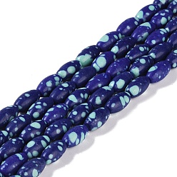 Хризоколла Синтетических хризоколлу бисер нитей, овальные, 12x6 мм, отверстие : 0.9 мм, около 33~34 шт / нитка, 15.55''~15.94'' (39.5~40.5 см)