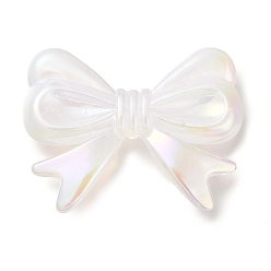 Белый Акриловые бусины, бантом, белые, 35x46x8 мм, отверстие : 3 мм