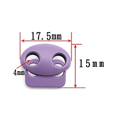 Orchid Zinc Alloy Spring Cord Locks, 2 Hole Drawstring Toggle Spring Clasp, Orchid, 17.5x15mm, Hole: 4mm