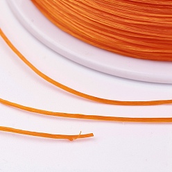Dark Orange Flat Elastic Crystal String, Elastic Beading Thread, for Stretch Bracelet Making, Dark Orange, 0.7mm, about 546.8 yards(500m)/roll