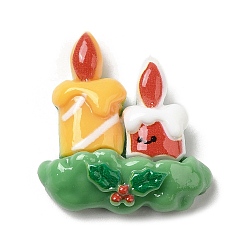 Другие Кабошоны из непрозрачной смолы с рождественской тематикой, для изготовления ювелирных изделий, свечи, 27x25x8 мм