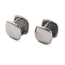 Нержавеющая Сталь Цвет Не тускнеют 304 серьги-кольца из нержавеющей стали, квадратный, цвет нержавеющей стали, 15x15 мм