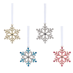 (52) Непрозрачная лаванда 4 шт. 4 цвета снежинки сплав подвесные украшения, для подвесных украшений на елку, разноцветные, 430 мм, 1 шт / цвет
