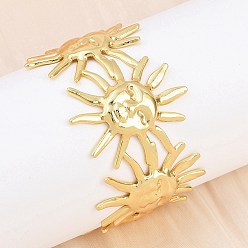 Золотой 304 женские браслеты-манжеты из нержавеющей стали, солнце, золотые, внутренний диаметр: 2-1/4 дюйм (5.6 см)