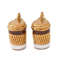 Amarillo 304 encantos de acero inoxidable, con esmalte, adornos para vasos de bebidas, revestimiento de iones (ip), dorado, amarillo, 14x10x8 mm, agujero: 3 mm