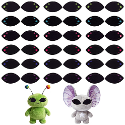 Mixed Color 150 Pairs 6 Colors Felt Craft Doll Eye, for DIY Doll Toys Puppet Plush Animal Making, Horse Eye, Mixed Color, 27x46x1mm, 25 pairs/color