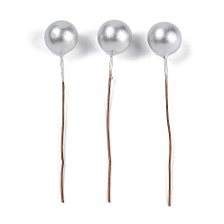 Серебро Пенопласт имитация рождественской ягоды, с железной проволокой и пластиком, для рождественского венка, серебряные, 54~64x10.5 мм