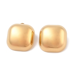 Золотой Ионное покрытие (ip) 304 квадратные серьги-гвоздики из нержавеющей стали, золотые, 26x26 мм