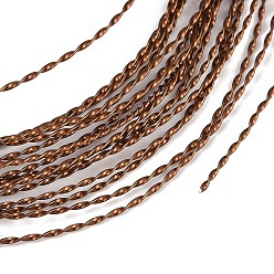 Кокосово-Коричневый Алюминиевая проволока, скрученный плоский, для diy craft, кокосового коричневый, 1 мм, 18 датчик, около 16.40 футов (5 м) / рулон