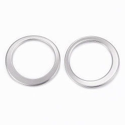 Stainless Steel Color Tarnish Resistant 304 Stainless Steel Linking Rings, Stainless Steel Color, 33x1.5mm, about 26mm inner diameter
