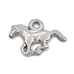 Stainless Steel Color 304 Stainless Steel Pendants, Horse Charms, Stainless Steel Color, 15.5x21x2mm, Hole: 2mm