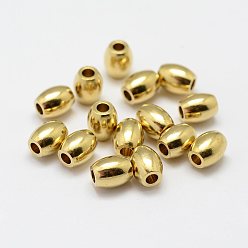Без Покрытия Латунные бусины, овальные, без никеля , сырой (без покрытия), 6x5 мм, отверстие : 2 мм