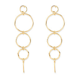 Ring Серьги из сплава, золотые, кольцо, 85x25 мм