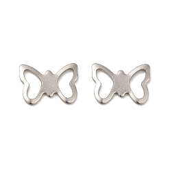 Нержавеющая Сталь Цвет Устойчивые к потускнению 201 подвески-насекомые из нержавеющей стали, бабочки подвески, цвет нержавеющей стали, 7x10x0.8 мм, отверстие : 3x5 мм