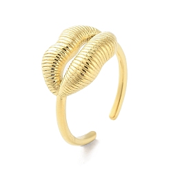 Золотой 304 открытые манжеты из нержавеющей стали, губа, золотые, размер США 7 1/4 (17.5 мм)