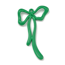 Морско-зеленый Подвески из сплава, окрашеные, бантом прелести, цвета морской волны, 45x26x3 мм, отверстие : 1.2 мм