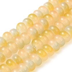 Золотистый Выпечка краска бисер пряди, рондель, золотые, 8x4.5 мм, отверстие : 1.2 мм, около 162 шт / нитка, 29.92 дюйм (76 см)