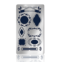 Mixed Shapes Трафареты для резки металла в стиле ретро из нержавеющей стали, для diy scrapbooking / фотоальбом, декоративная тисняющая бумажная карточка, матовый цвет нержавеющей стали, разнообразные, 177x101x0.5 мм