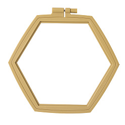 Цвет Древесины Регулируемые шестигранные пяльцы из абс-пластика, пяльцы для вышивки крестом по кругу, для шитья, проект по рукоделию и вышивке своими руками, деревесиные, 210x185 мм