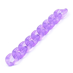 Фиолетовый Прозрачная акриловая цепочка ручной работы, витая цепь, фиолетовые, 29.5x20.5x6 мм, около 39.37 дюйм (1 м) / прядь