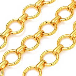 Doré  Chaînes à maillons ovales en laiton plaqué en rack, non soudée, avec bobine, or, 13x2mm, lien: 3x9.5x5.5 mm, environ 16.40 pieds (5 m)/rouleau