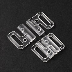 Clear Plastic Bikini Clips, Bra Clasp Replacement Part, Lingerie Snap Closure, Clear, 19x25x4mm, Hole: 3.5x14mm